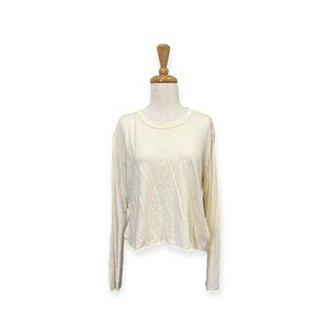 THE GREAT. Cream Long Sleeve Tee